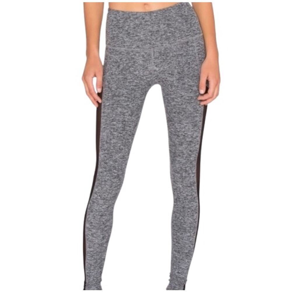 Beyond Yoga Space Dye Gray Mesh Panel Leggings High Rise Full Length Sz XL
